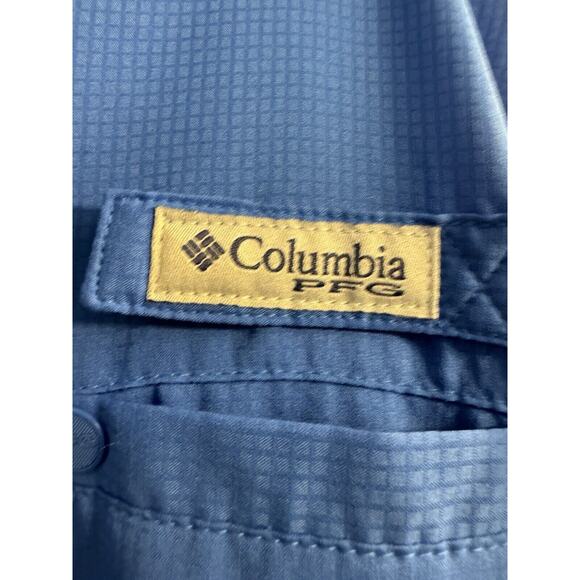 Columbia PFG Shirt XXL Omni Shade Blue Fishing Shirt Vented - Picture 2 of 8